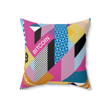 Load image into Gallery viewer, Bitcoin Isometrik Square Pillow