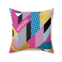 Load image into Gallery viewer, Bitcoin Isometrik Square Pillow