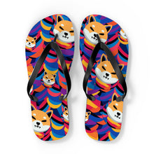 Load image into Gallery viewer, Shiba Inu Abstrak Flip Flops