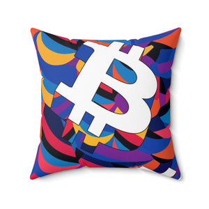 Bitcoin Abstrak Spun Polyester Square Pillow