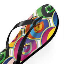 Load image into Gallery viewer, Dogecoin Pop Art Flip Flops