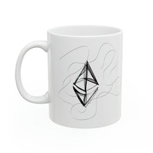 Load image into Gallery viewer, Ethereum Line Art BW Ceramic Mug, 11oz