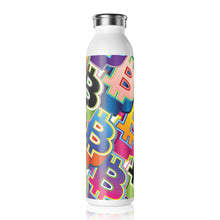Load image into Gallery viewer, Bitcoin Pop Art Slim Water Bottle
