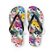 Load image into Gallery viewer, Shiba Inu Pop Art Flip Flops