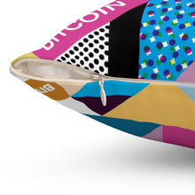 Load image into Gallery viewer, Bitcoin Isometrik Square Pillow