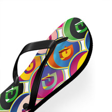 Load image into Gallery viewer, Dogecoin Pop Art Flip Flops
