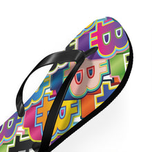 Load image into Gallery viewer, Bitcoin Pop Art Unisex Flip Flops