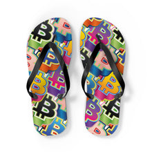 Load image into Gallery viewer, Bitcoin Pop Art Unisex Flip Flops