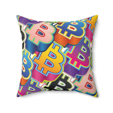 Load image into Gallery viewer, Bitcoin Pop Art Square Pillow