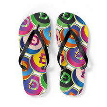 Load image into Gallery viewer, Dogecoin Pop Art Flip Flops