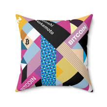 Load image into Gallery viewer, Bitcoin Isometrik Square Pillow