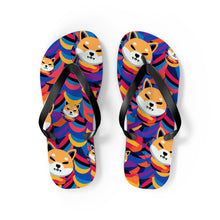 Load image into Gallery viewer, Shiba Inu Abstrak Flip Flops