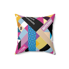 Load image into Gallery viewer, Bitcoin Isometrik Square Pillow