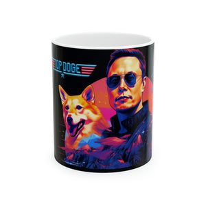 Top Doge with Elon Maverick Ceramic Mug, 11oz