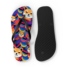 Load image into Gallery viewer, Shiba Inu Abstrak Flip Flops