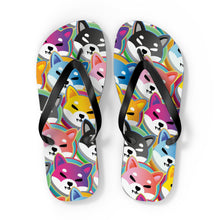 Load image into Gallery viewer, Shiba Inu Pop Art Flip Flops