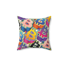 Load image into Gallery viewer, Bitcoin Pop Art Square Pillow