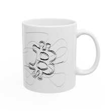 Load image into Gallery viewer, Bitcoin Line Art BW Ceramic Mug, 11oz