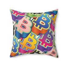 Load image into Gallery viewer, Bitcoin Pop Art Square Pillow