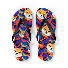 Load image into Gallery viewer, Shiba Inu Abstrak Flip Flops