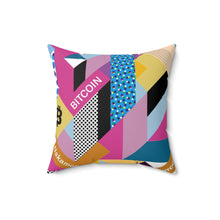 Load image into Gallery viewer, Bitcoin Isometrik Square Pillow