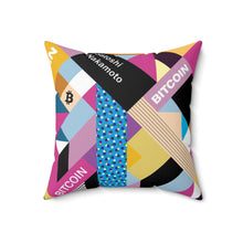 Load image into Gallery viewer, Bitcoin Isometrik Square Pillow