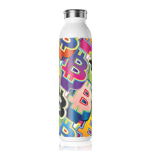 Load image into Gallery viewer, Bitcoin Pop Art Slim Water Bottle