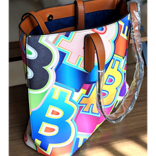 Load image into Gallery viewer, Bitcoin Pop Art Vegan Leather Tote
