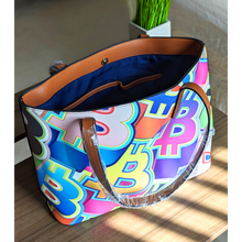 Load image into Gallery viewer, Bitcoin Pop Art Vegan Leather Tote