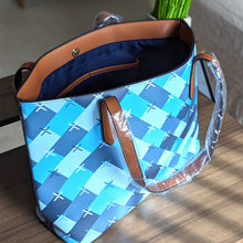 Load image into Gallery viewer, XRP Herringbone Vegan Leather Tote Bag