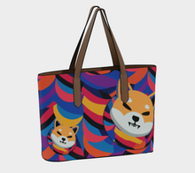 Load image into Gallery viewer, Shiba Inu Abstrak Vegan Leather Tote Bag