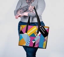 Load image into Gallery viewer, Bitcoin Isometrik Vegan Leather Tote Bag