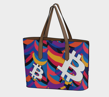 Load image into Gallery viewer, Bitcoin Abstrak Vegan Leather Tote Bag