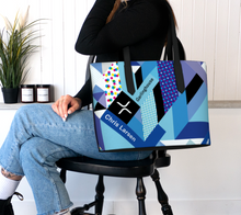 Load image into Gallery viewer, XRP Isometrik Vegan Leather Tote Bag