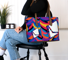 Load image into Gallery viewer, Ethereum Abstrak Vegan Leather Tote Bag