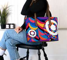 Load image into Gallery viewer, Chainlink Abstrak Vegan Leather Tote Bag