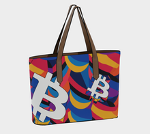 Load image into Gallery viewer, Bitcoin Abstrak Vegan Leather Tote Bag
