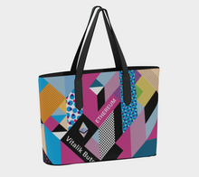 Load image into Gallery viewer, Ethereum Isometrik Vegan Leather Tote Bag
