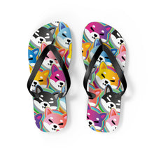 Load image into Gallery viewer, Shiba Inu Pop Art Flip Flops
