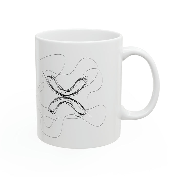 XRP Line Art BW Ceramic Mug, 11oz