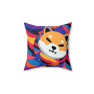 Shiba Inu Abstrak Spun Polyester Square Pillow