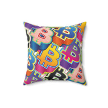 Load image into Gallery viewer, Bitcoin Pop Art Square Pillow
