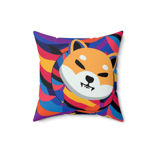 Shiba Inu Abstrak Spun Polyester Square Pillow