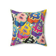 Load image into Gallery viewer, Bitcoin Pop Art Square Pillow
