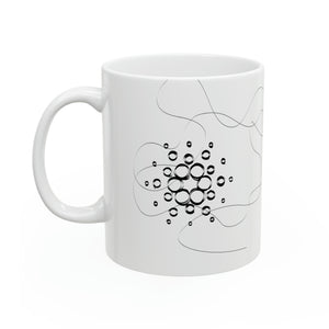 Cardano Line Art BW Ceramic Mug, 11oz