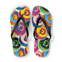 Load image into Gallery viewer, Dogecoin Pop Art Flip Flops
