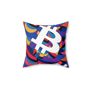 Bitcoin Abstrak Spun Polyester Square Pillow
