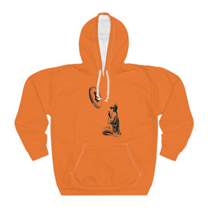 Bitcoin Jesus Unisex Pullover Hoodie (Orange)