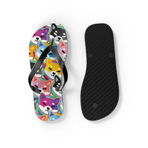 Shiba Inu Pop Art Flip Flops