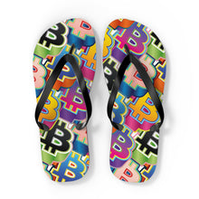 Load image into Gallery viewer, Bitcoin Pop Art Unisex Flip Flops
